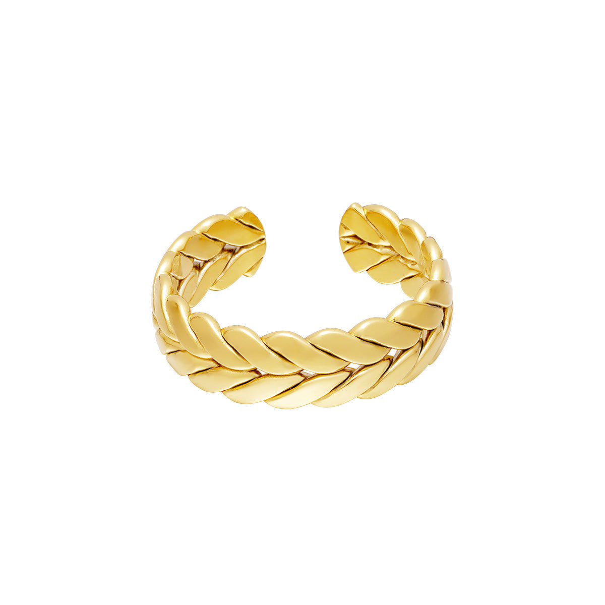 Yehwang | Ring | Leaf | Stainless steel - goud
