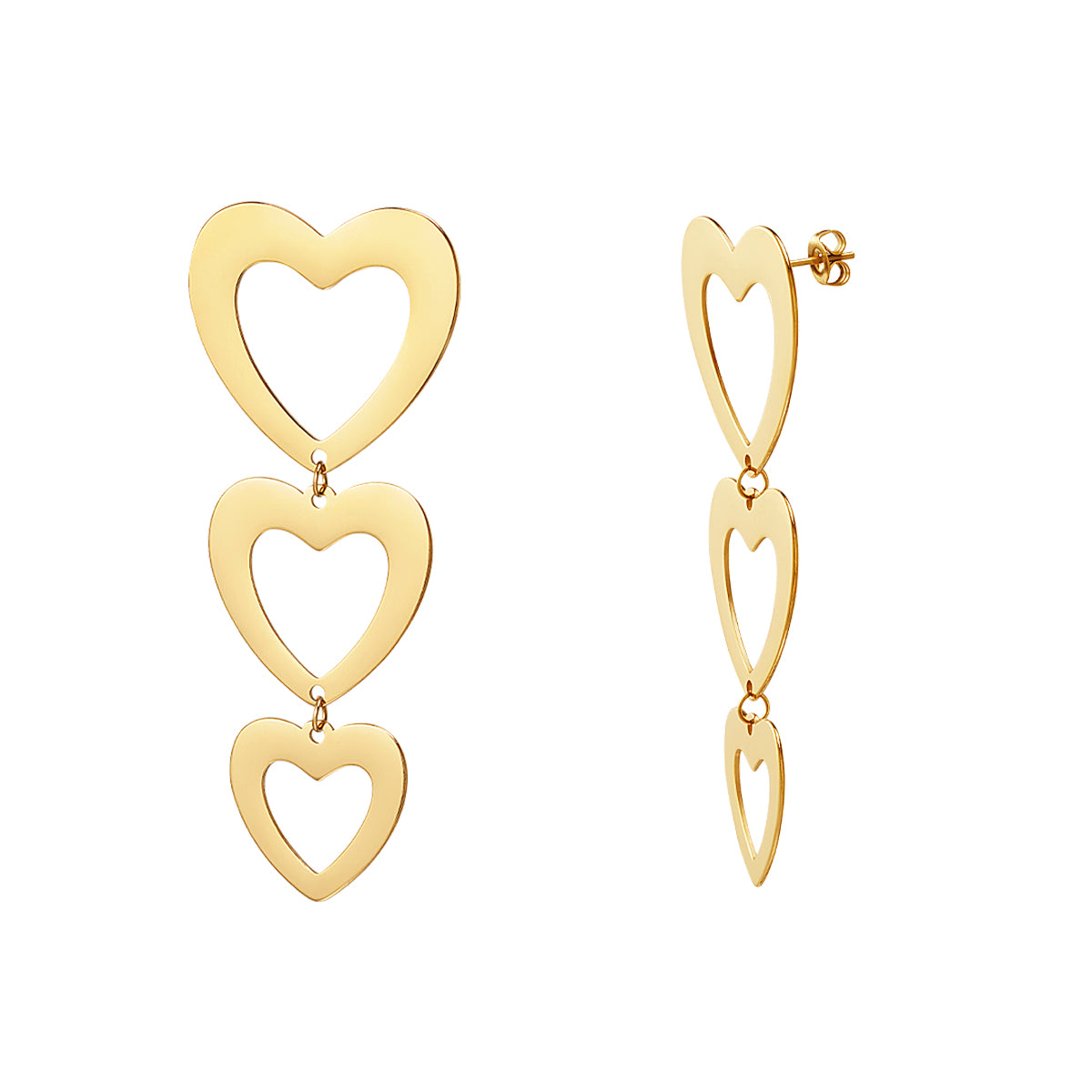 Yehwang | Oorbellen | 2 delig "earparty Love" | stainless steel