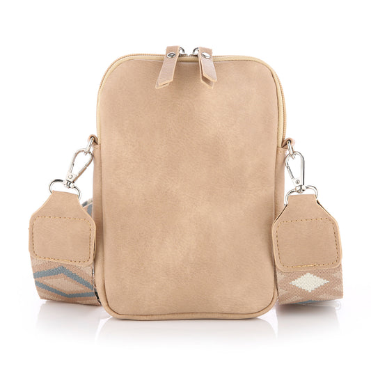 Schoudertasje - telefoontasje | Crossbody | effen | Taupe
