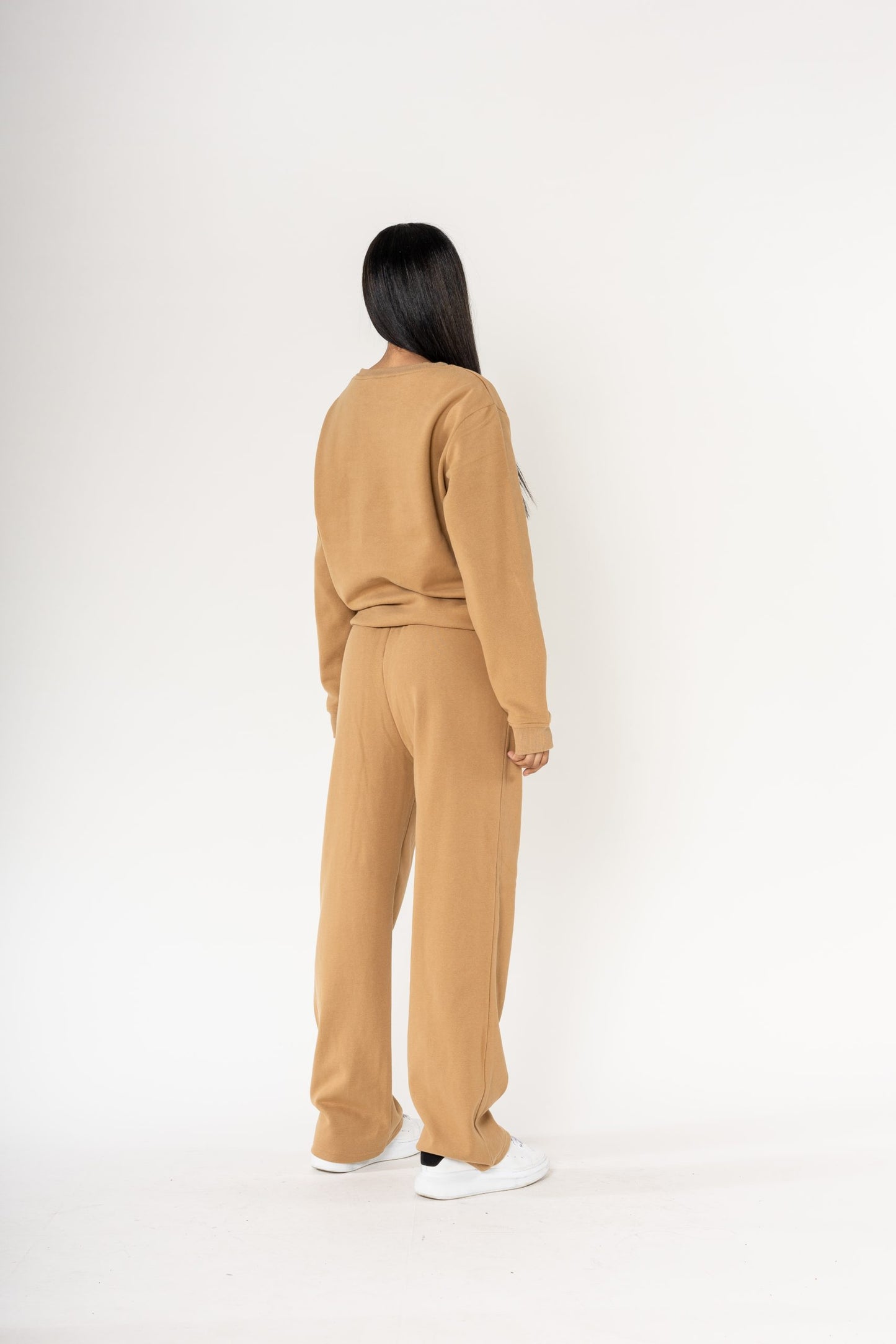 Nina Carter | Dames | Huispak - Jogging pak | rechte pijpen | 2 delig |Camel