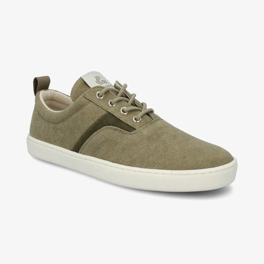 Barefoot Groundies®| Sneakers | Dames | Vegan | Gerecycled canvas | Ademend en licht | Zero drop | Zomerschoen | Khaki