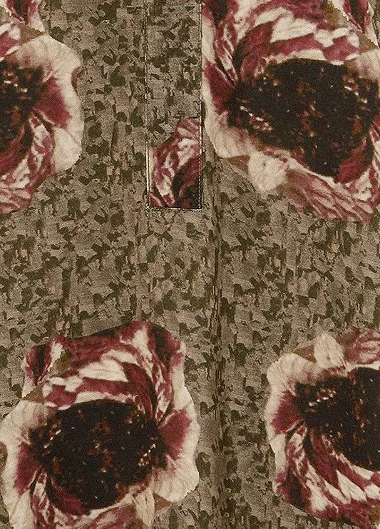 Aniston | Dames | Blouse | V hals | Olijf met harmonieus bloemmotief