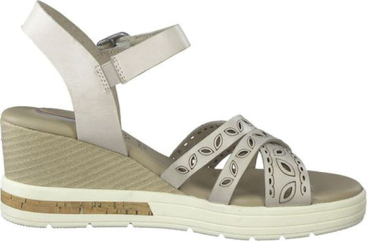 Tamaris | Dames | Sleehak | Comfort fit | Gebroken wit | 7cm. hak