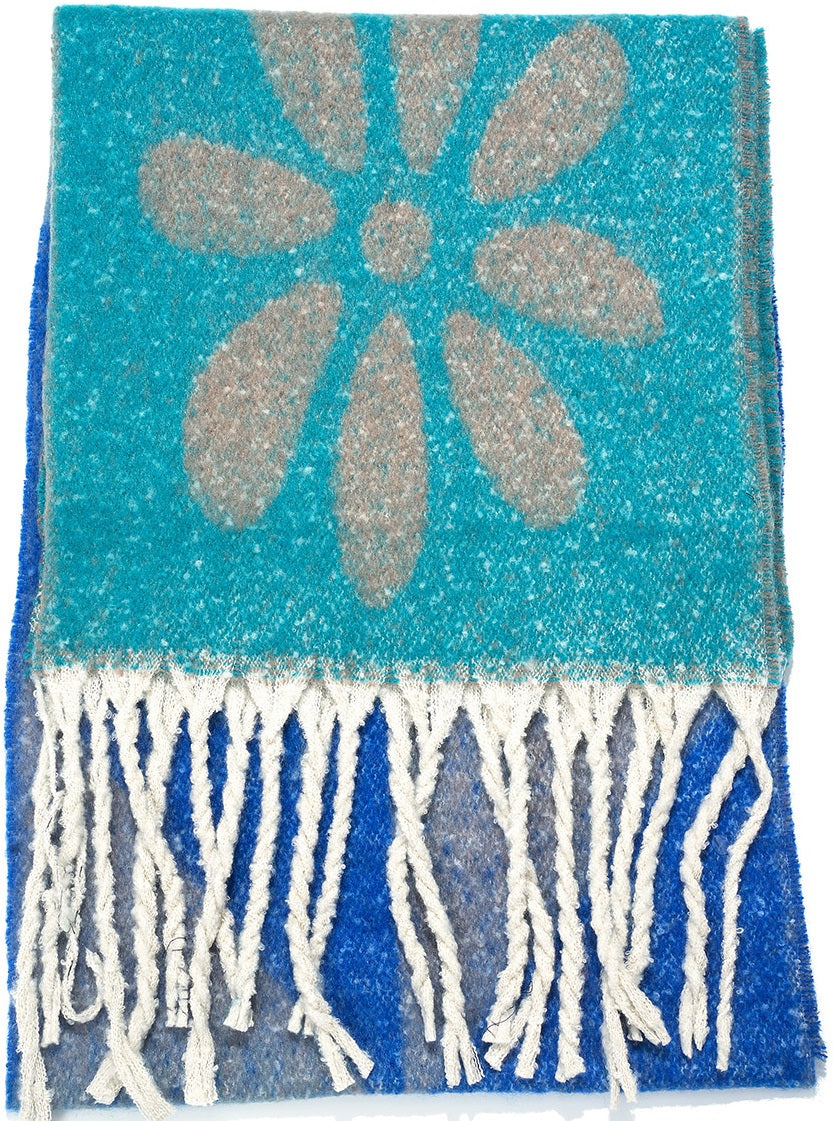 Sjaal | Bloemen design | Blauw Grijs Multi | 190x40 cm. | Zacht en comfy (kopie)