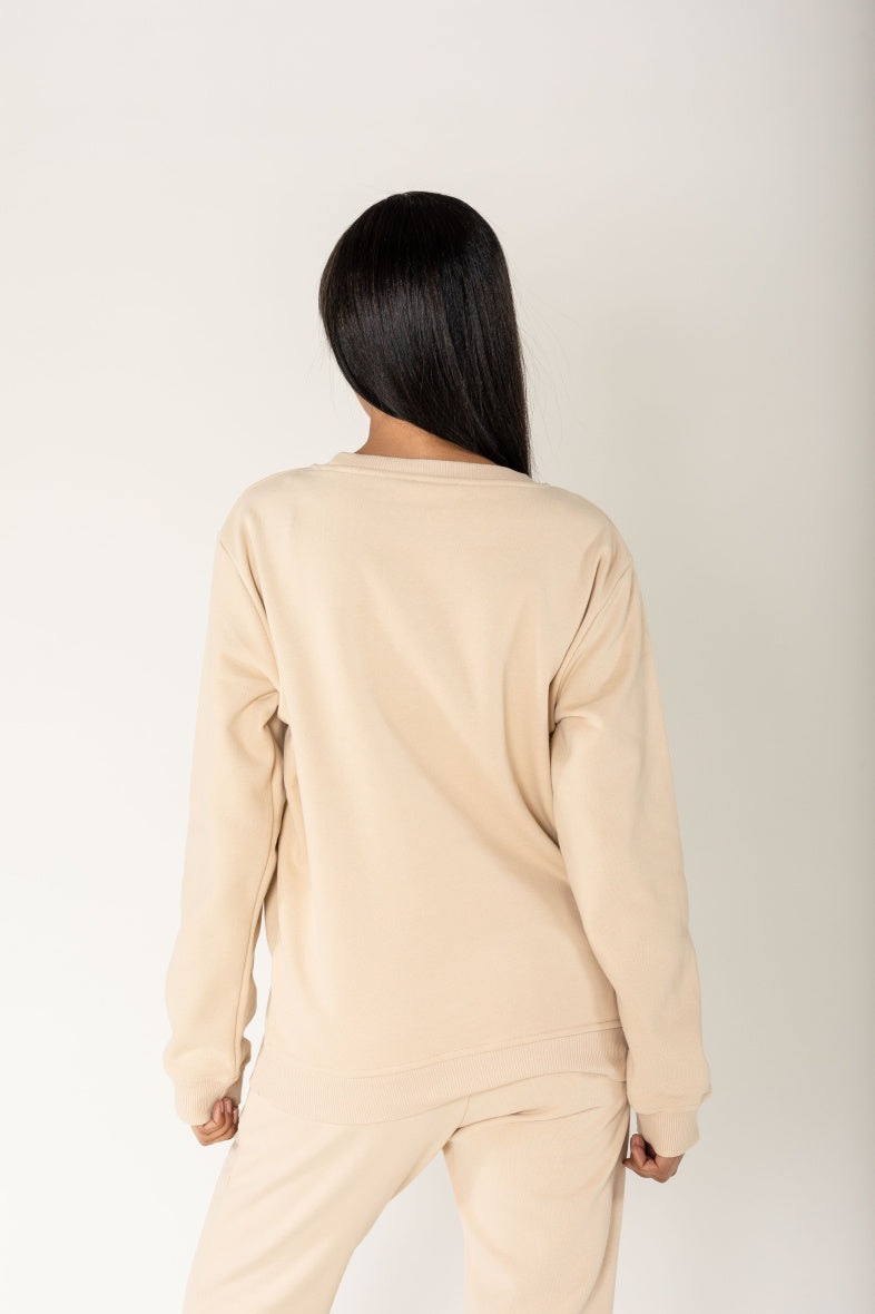 Nina Carter | Dames | Huispak - Jogging pak | rechte pijpen | 2 delig | Creme