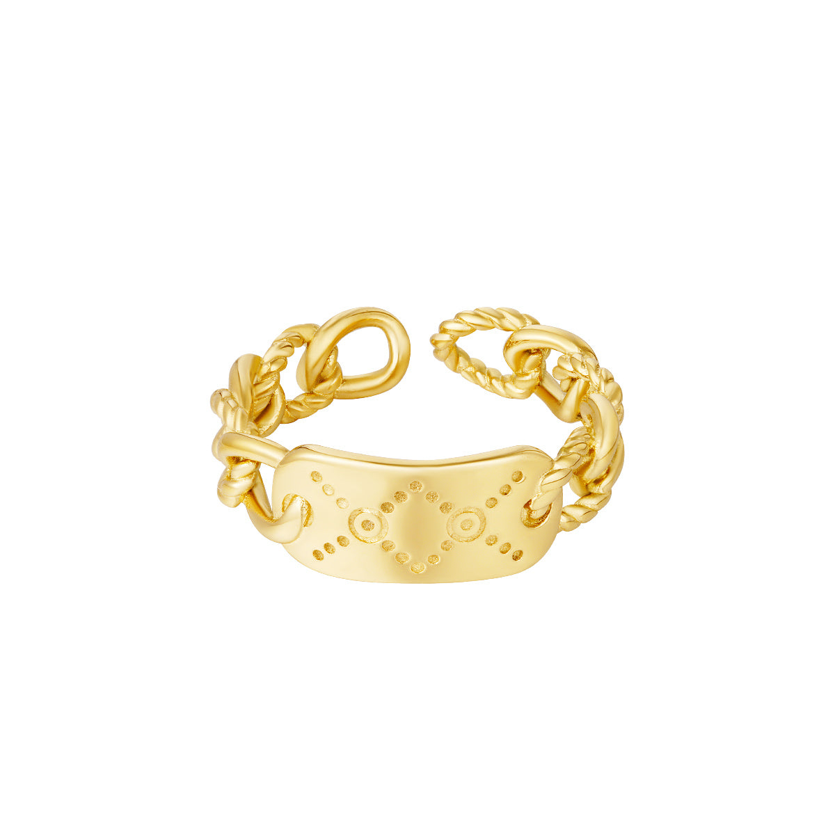 Yehwang | Ring | Gevlochten | Stainless steel - Goud