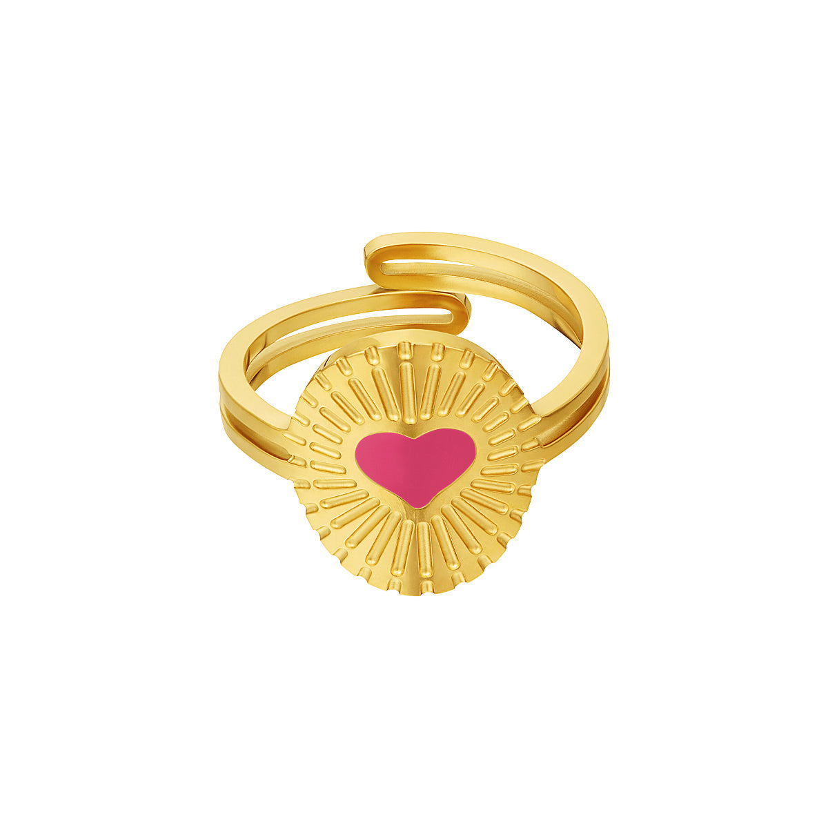 Yehwang | Ring | Hart | Stainless steel - Goud
