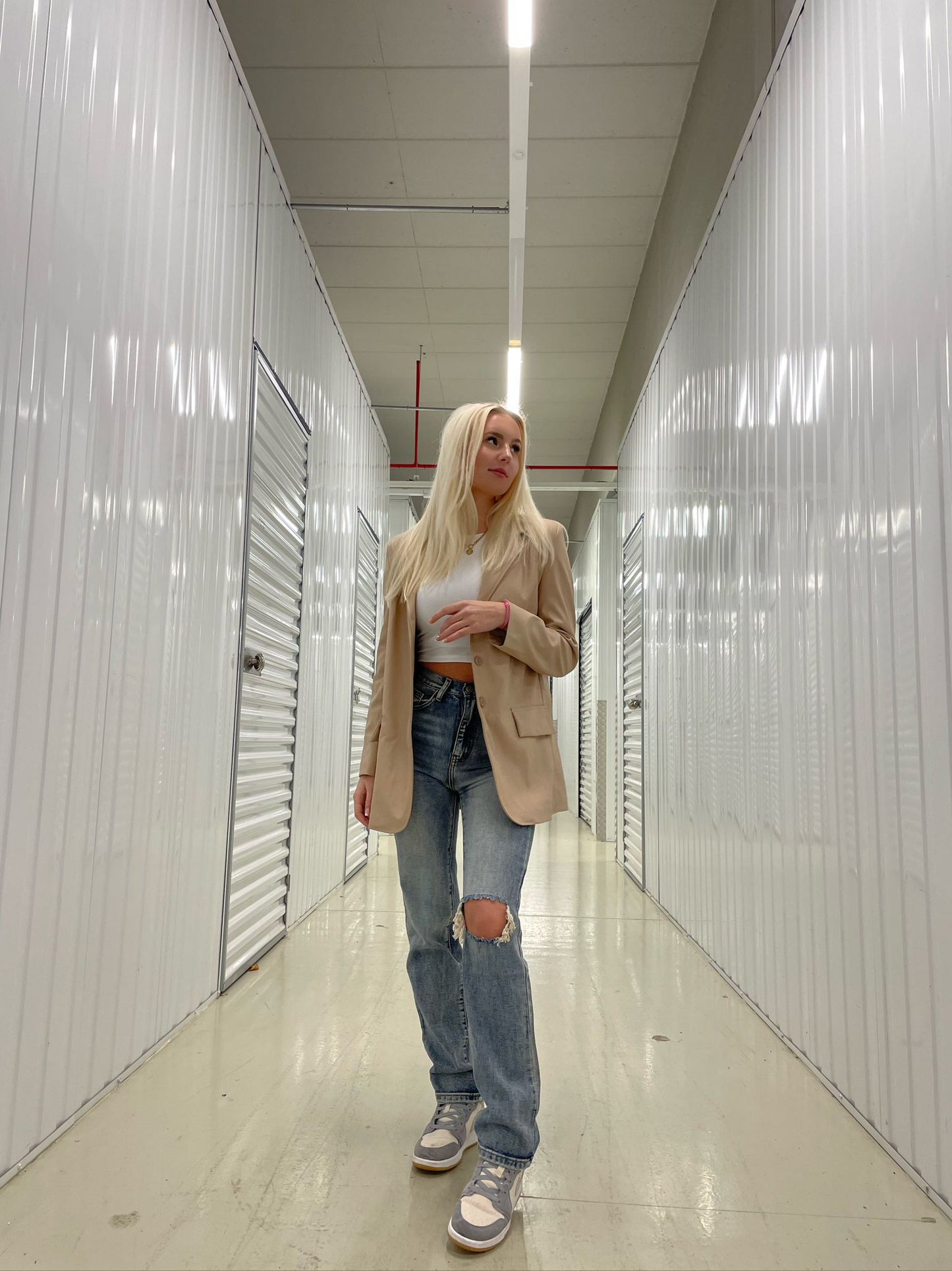 8 Paris | Dames | Blazer | PU Leer | Beige