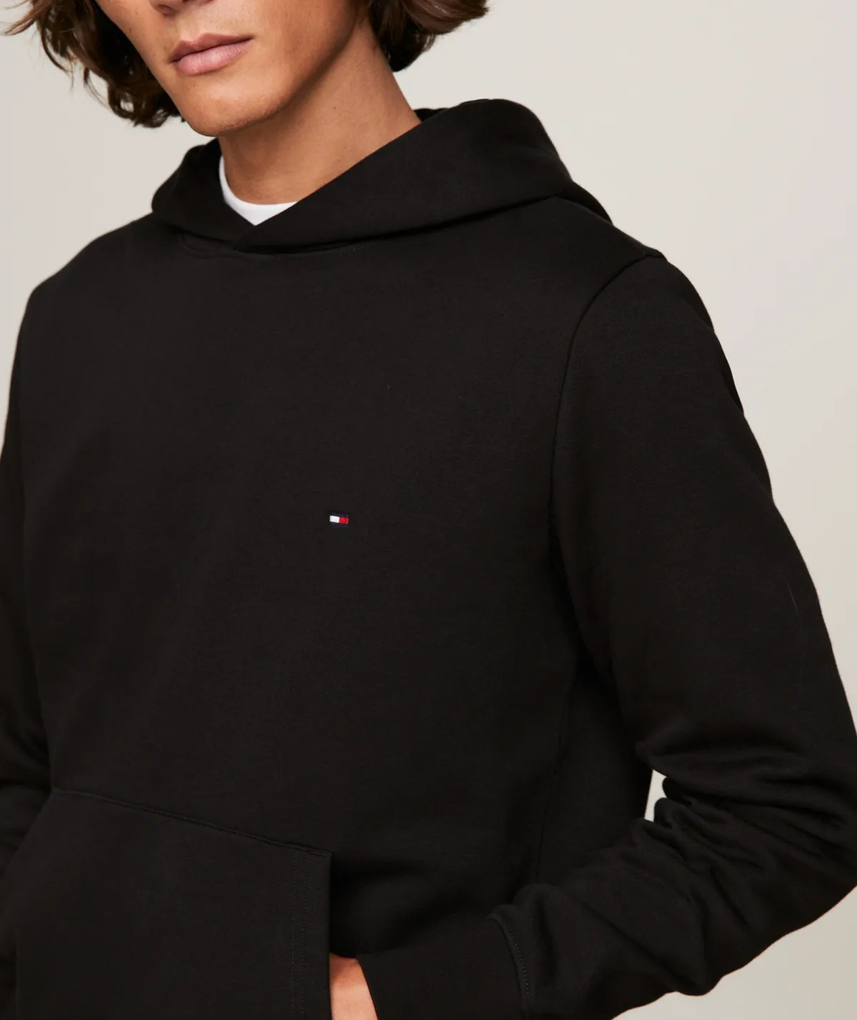 Tommy Jeans | Heren | Hoodie flagpatch logo klein | Zwart