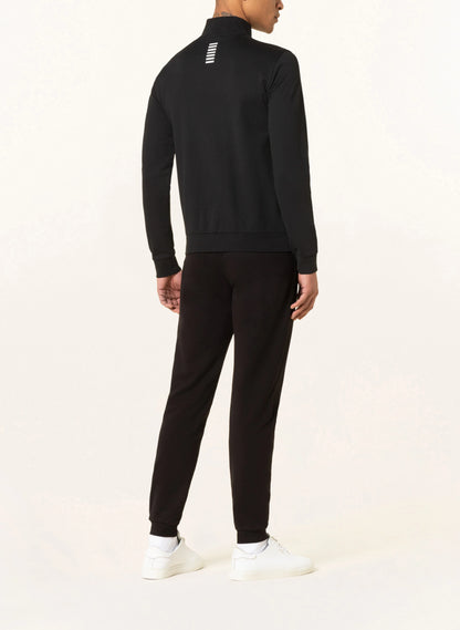 Emporio Armani - EA7 | Heren | Sweatvest | Zwart | Logo | Opstaande Kraag