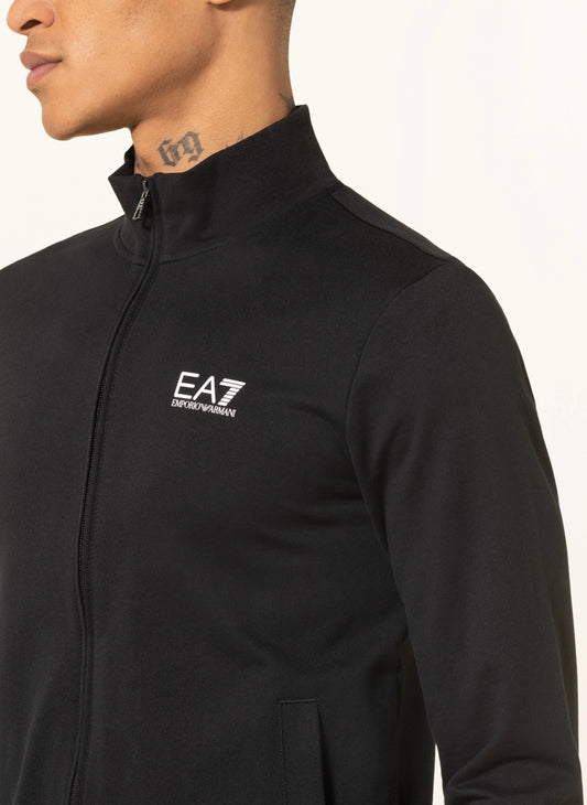 Emporio Armani - EA7 | Heren | Sweatvest | Zwart | Logo | Opstaande Kraag