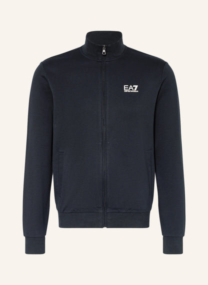 Emporio Armani - EA7 | Heren | Sweatvest | Blauw – Night blue | Logo | Opstaande Kraag