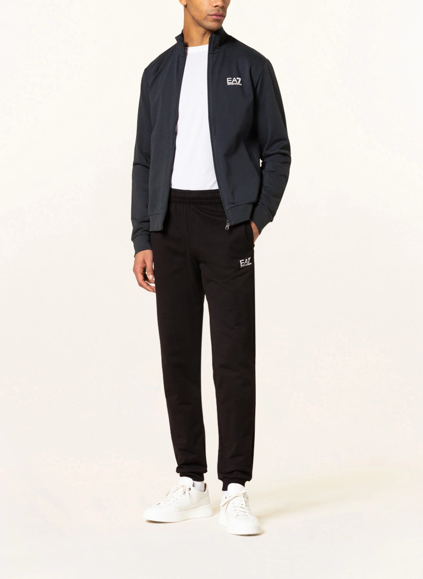 Emporio Armani - EA7 | Heren | Sweatvest | Blauw – Night blue | Logo | Opstaande Kraag