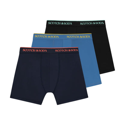 Scotch & Soda | Heren | Boxer | Active Stretch Briefs | 3-pack | Performance Fit | Zwart Blauw