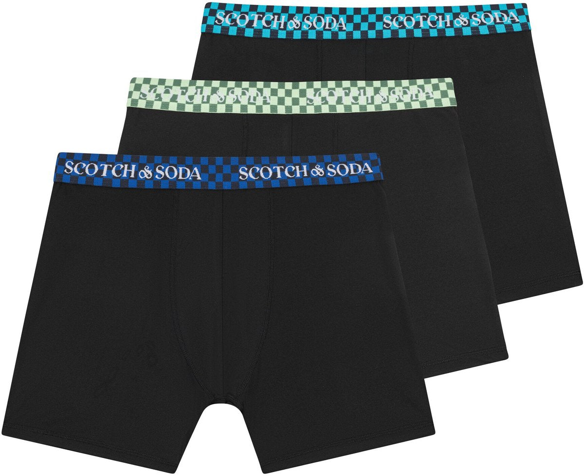 Scotch & Soda | Active Stretch Boxer Briefs | Heren | Blackbox Zwart | 3-pack |Performance Fit