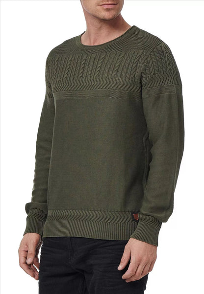 Rusty Neal | Heren | Sweater | Gebreid met kabel | Diverse kleuren | Khaki