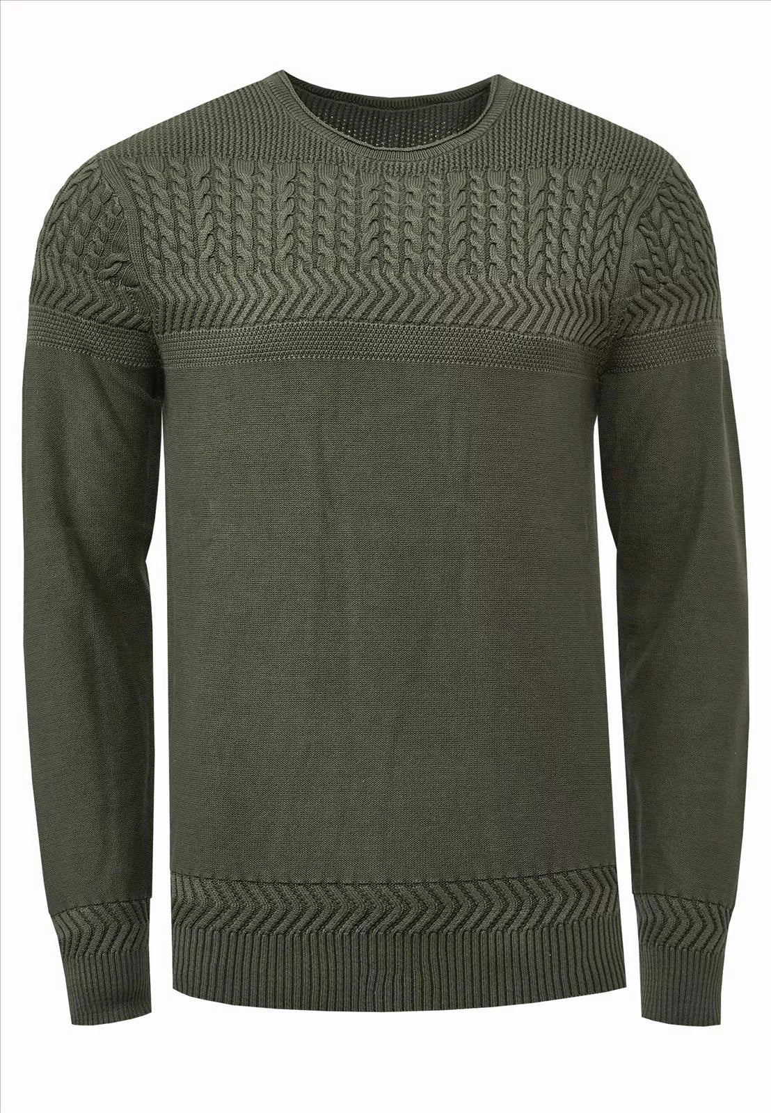 Rusty Neal | Heren | Sweater | Gebreid met kabel | Diverse kleuren | Khaki