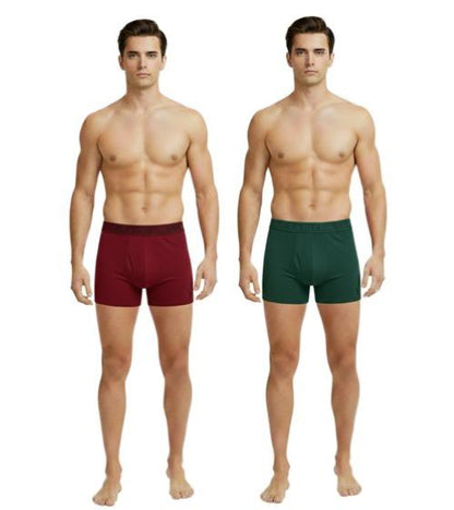 U.S. POLO ASSN. | Heren |  Boxershorts | 2 Pack | Premium Cotton Modal | Donkergroen/Wijnrood | Comfortabel & Duurzaam