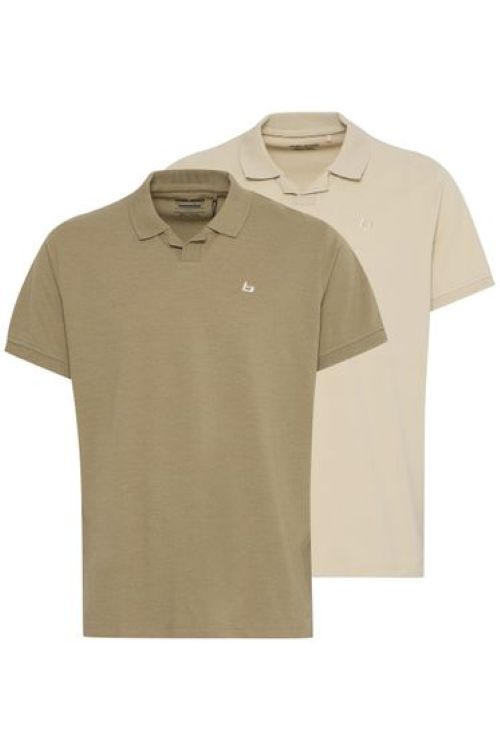 Blend | Heren | Polo shirt | 2 pack | Regular fit | 100% Katoen | Beige – Bruin