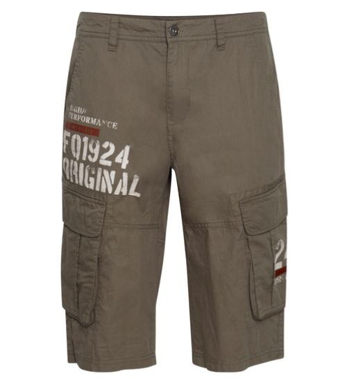 FQ1924 Mael | Heren | Cargo Bermuda | 100% Katoen | Regular Fit | Print | Zomer Shorts | Khaki