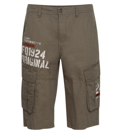 FQ1924 Mael | Heren | Cargo Bermuda | 100% Katoen | Regular Fit | Print | Zomer Shorts | Khaki