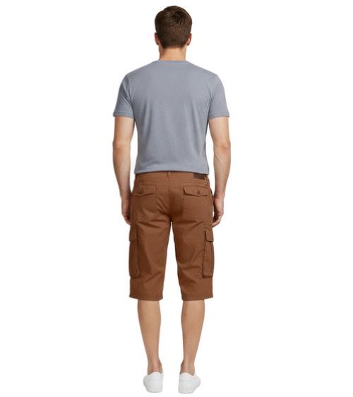 FQ1924 Mael | Heren | Cargo Bermuda | 100% Katoen | Regular Fit | Print | Zomer Shorts | Bruin(kopie)