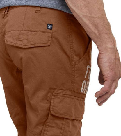 FQ1924 Mael | Heren | Cargo Bermuda | 100% Katoen | Regular Fit | Print | Zomer Shorts | Bruin(kopie)