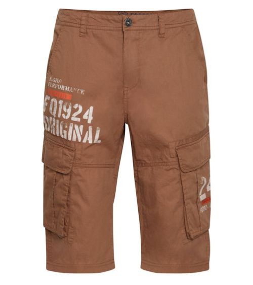 FQ1924 Mael | Heren | Cargo Bermuda | 100% Katoen | Regular Fit | Print | Zomer Shorts | Bruin(kopie)