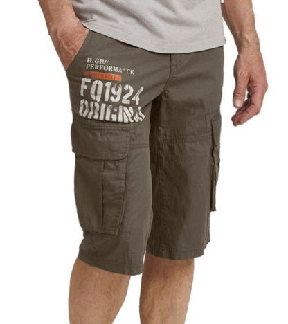FQ1924 Mael | Heren | Cargo Bermuda | 100% Katoen | Regular Fit | Print | Zomer Shorts | Khaki