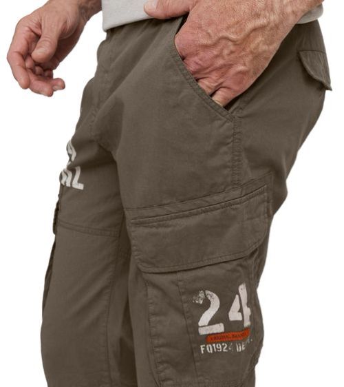 FQ1924 Mael | Heren | Cargo Bermuda | 100% Katoen | Regular Fit | Print | Zomer Shorts | Khaki