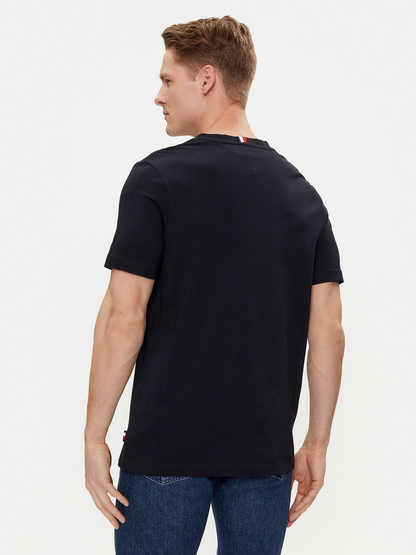 Tommy Hilfiger | Heren | Track logo Crew neck Tee | Black / Zwart