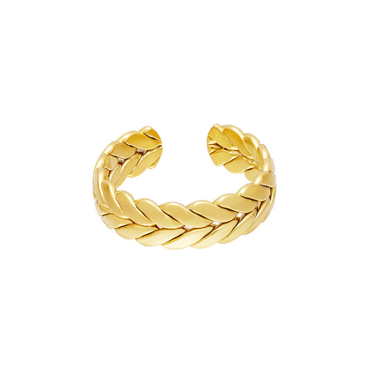Yehwang | Ring | Leaf | Stainless steel - goud