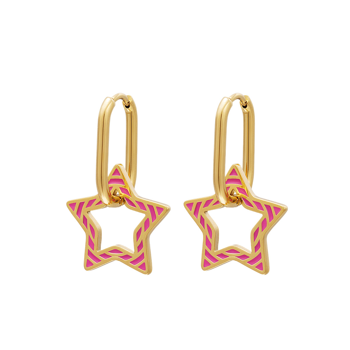 Yehwang | Oorbellen | 2 delig "earparty Star" | stainless steel