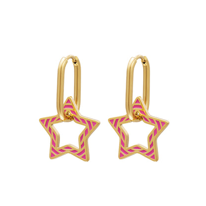 Yehwang | Oorbellen | 2 delig "earparty Star" | stainless steel