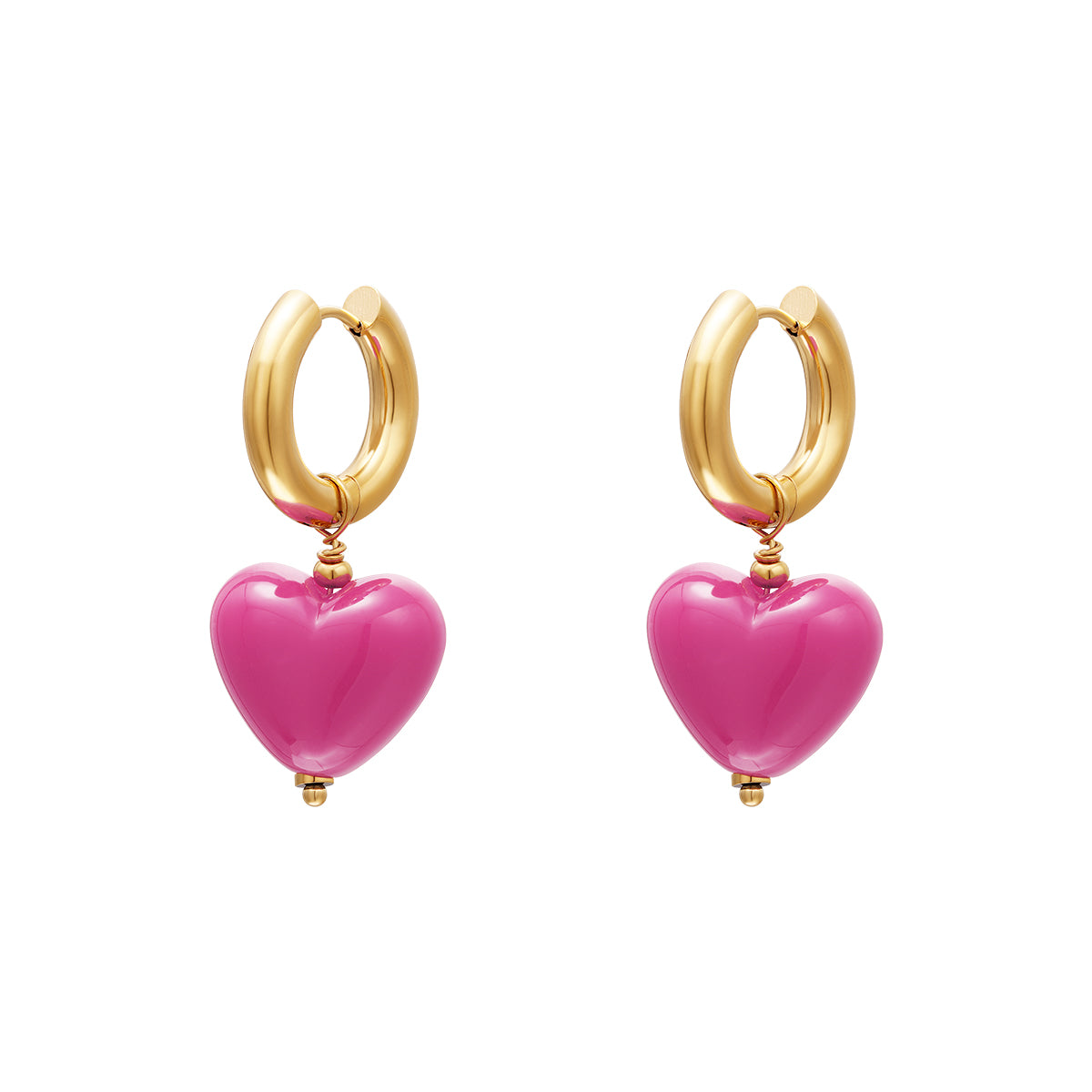 Yehwang | Oorbellen | 2 delig "earparty Heart" | stainless steel