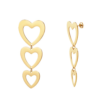 Yehwang | Oorbellen | 2 delig "earparty Love" | stainless steel