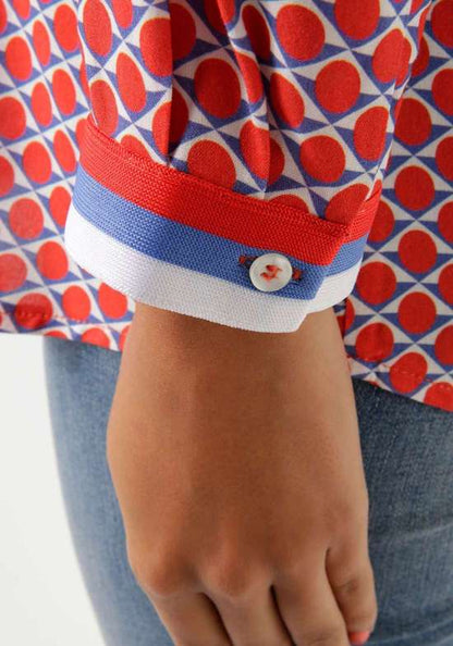 Aniston | Dames |  Blouse | Graphic print | Rood - Blauw - Wit