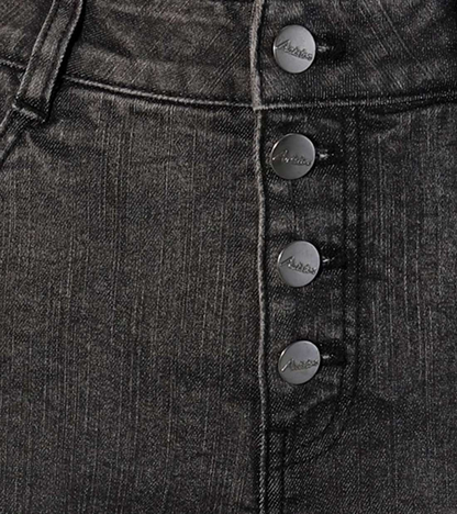 Aniston | Dames | Bootcut FLared Jeans | Black washed | Knoopsluiting