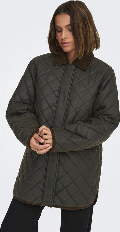 Only | Quilted Jack | Tussenjas | Coated | Grijs / Bruin