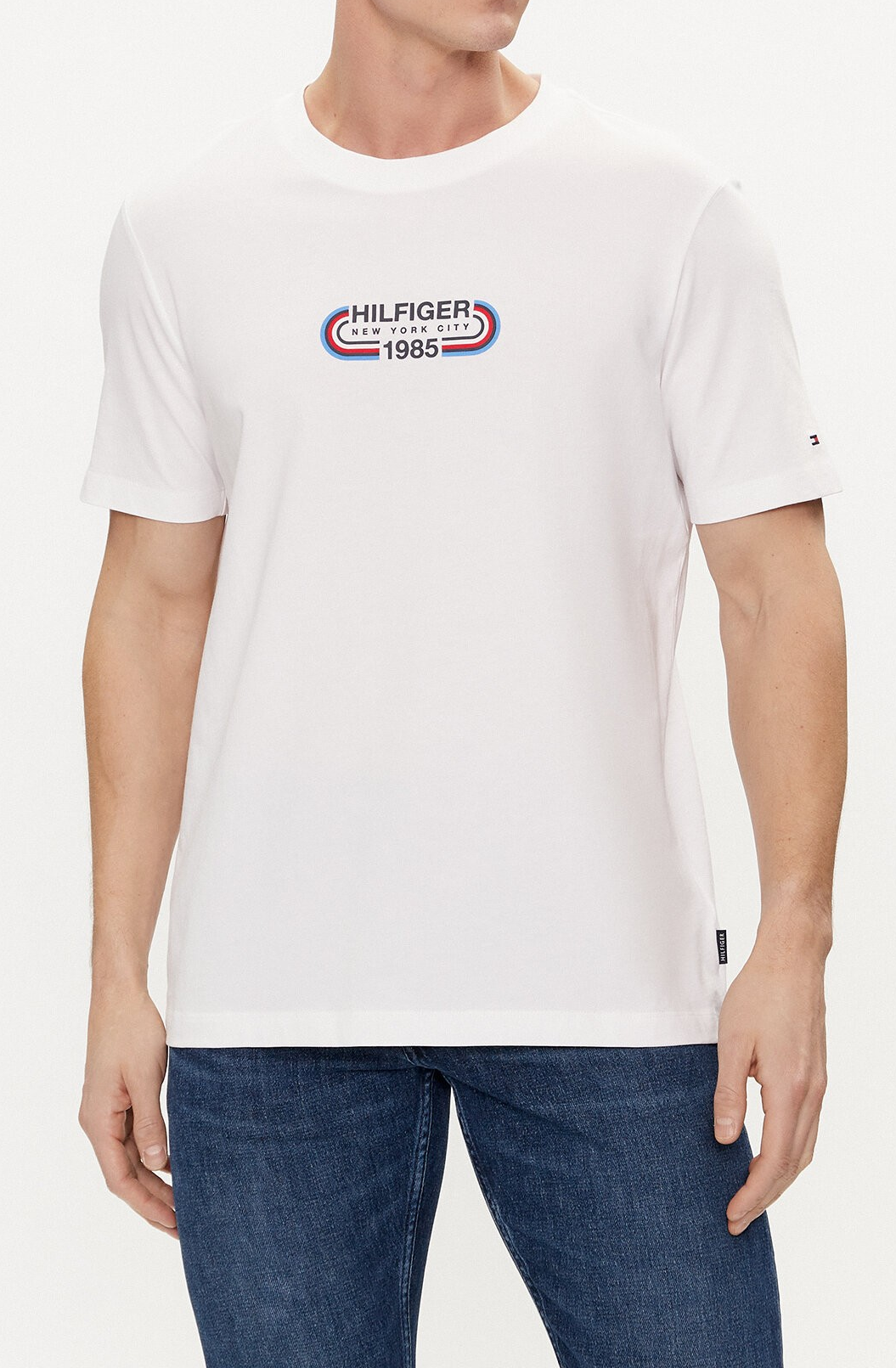 Tommy Hilfiger | Heren | Track logo Crew neck Tee | Wit