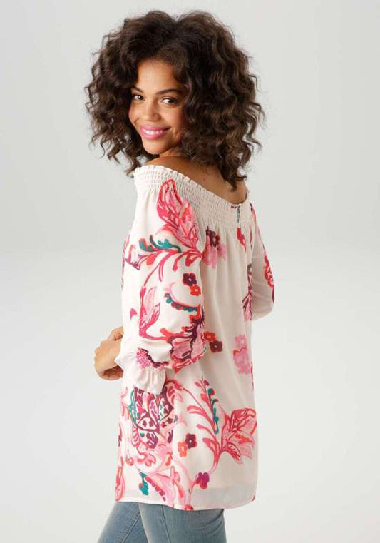 Aniston | Dames | Blouse | Chiffon | Bloemenprint | Meerkleurig