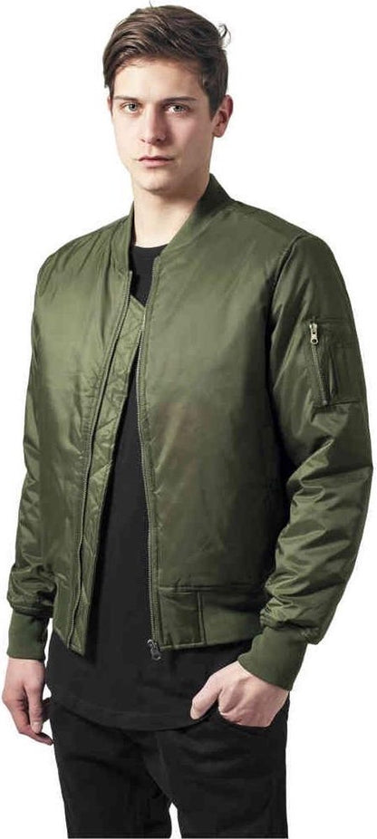 Urban Classics | Heren |  Bomber Jack | Zip Pockets | Heuplengte | Lange mouw | Khaki