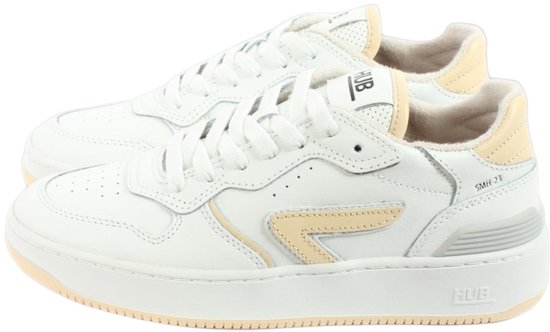 HUB | Dames | Sneakers | Smash L31 | Wit – Butter Beige| Echt Leer | Terry Lining | Ventilerende Insole | Comfort & Premium Look (kopie)