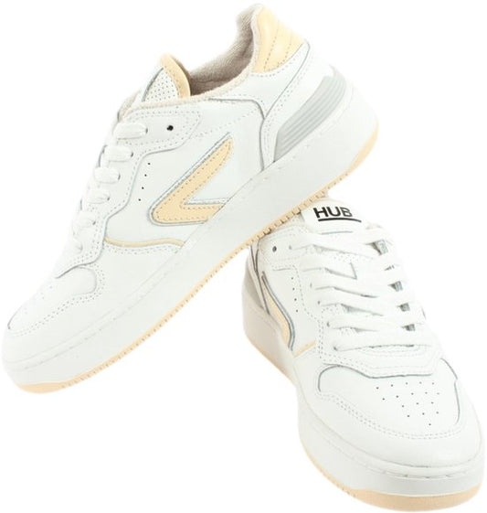 HUB | Dames | Sneakers | Smash L31 | Wit – Butter Beige| Echt Leer | Terry Lining | Ventilerende Insole | Comfort & Premium Look (kopie)
