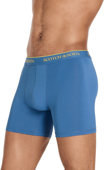 Scotch & Soda | Heren | Boxer | Active Stretch Briefs | 3-pack | Performance Fit | Zwart Blauw