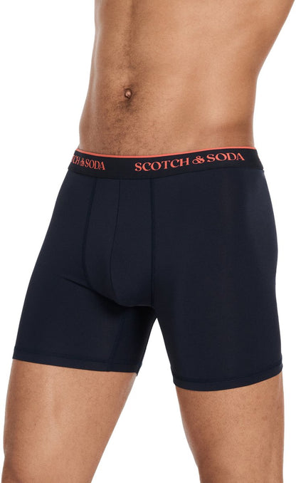 Scotch & Soda | Heren | Boxer | Active Stretch Briefs | 3-pack | Performance Fit | Zwart Blauw