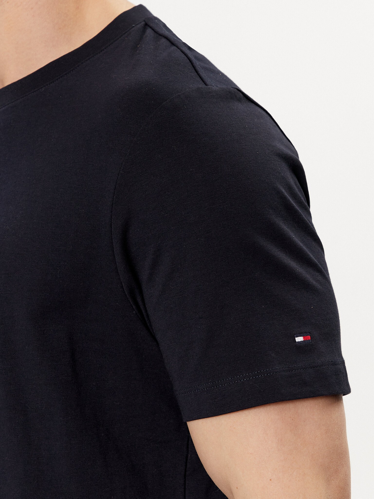 Tommy Hilfiger | Heren | Track logo Crew neck Tee | Black / Zwart