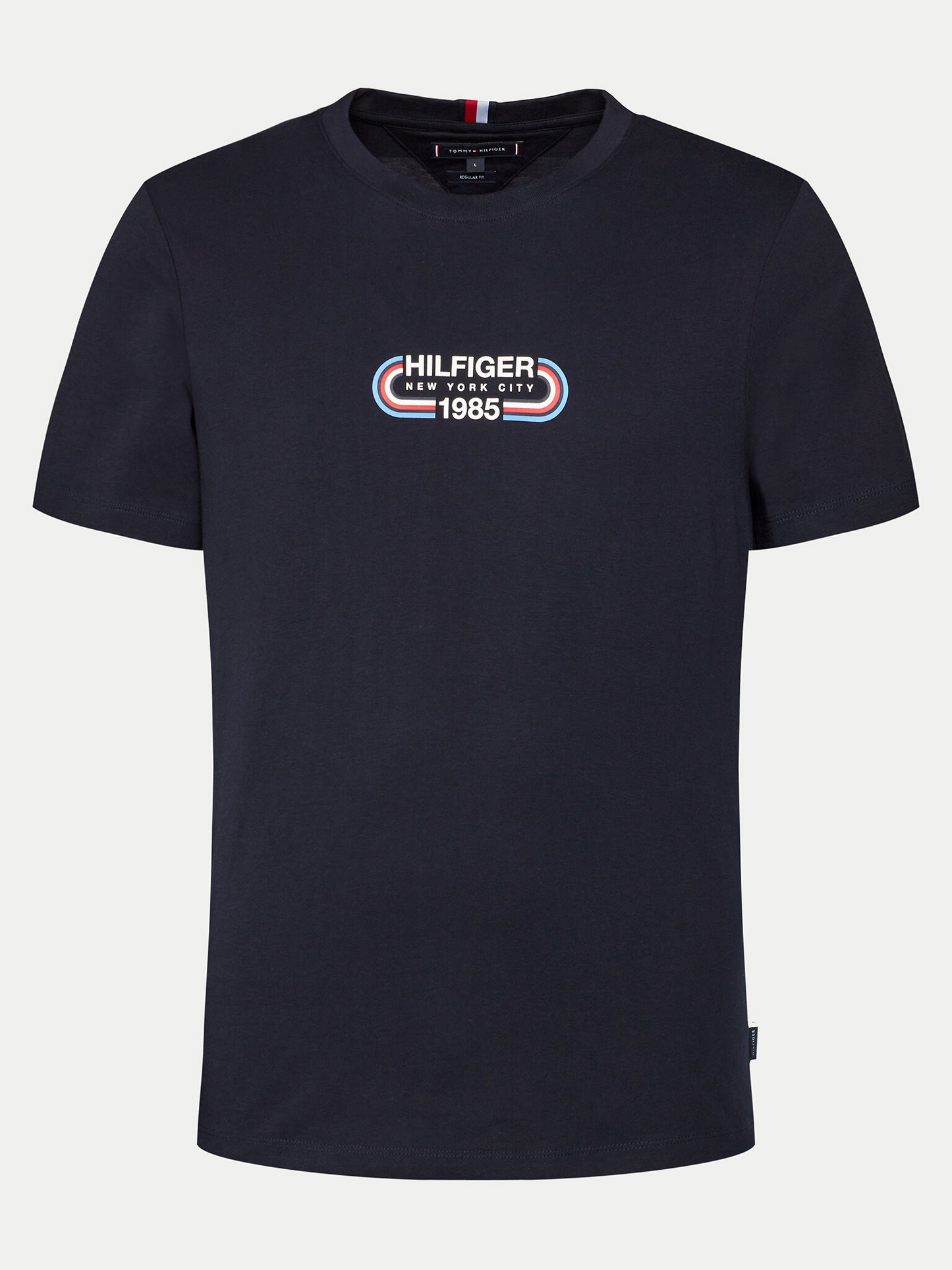 Tommy Hilfiger | Heren | Track logo Crew neck Tee | Black / Zwart