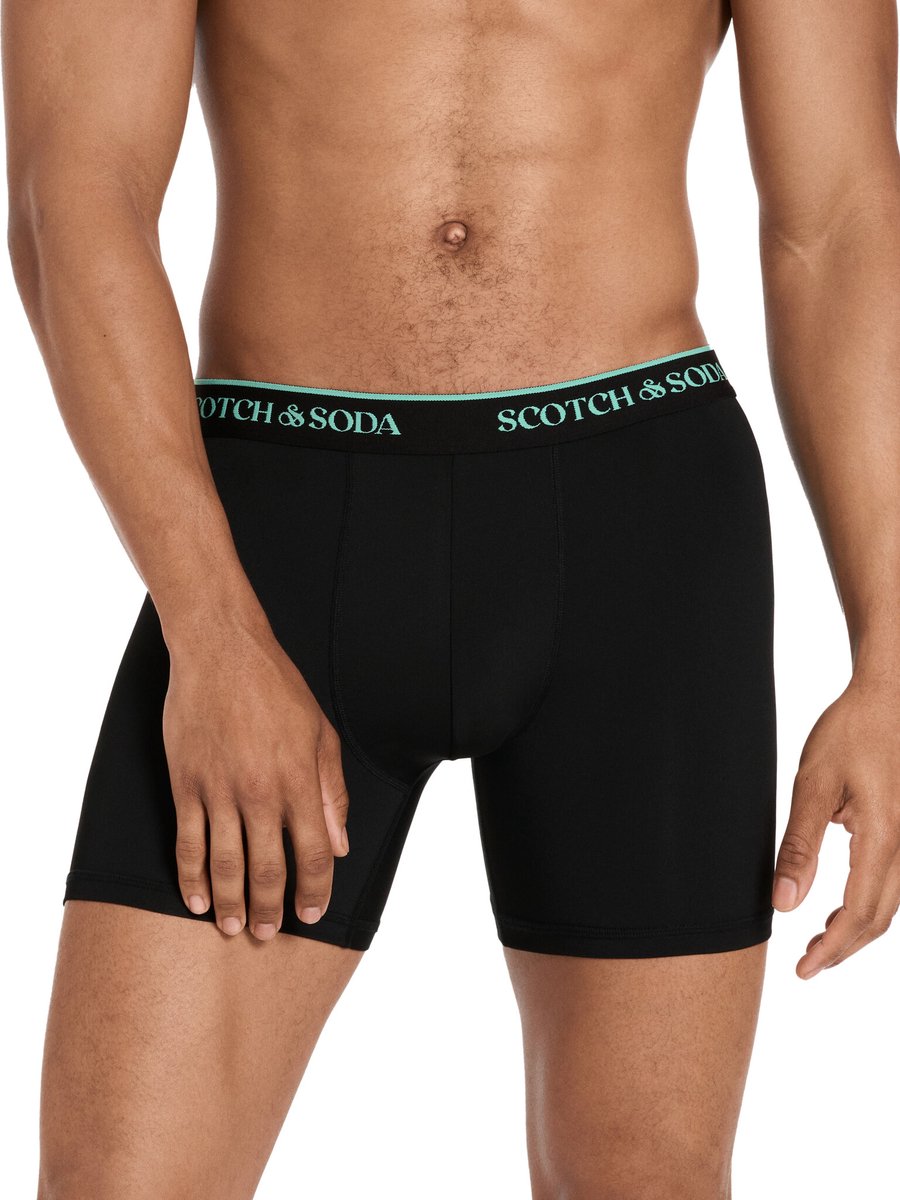 Scotch & Soda | Heren | Boxer | Active Stretch Briefs | 3-pack | Performance Fit | Zwart Blauw