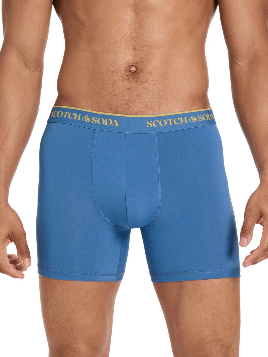 Scotch & Soda | Heren | Boxer | Active Stretch Briefs | 3-pack | Performance Fit | Zwart Blauw